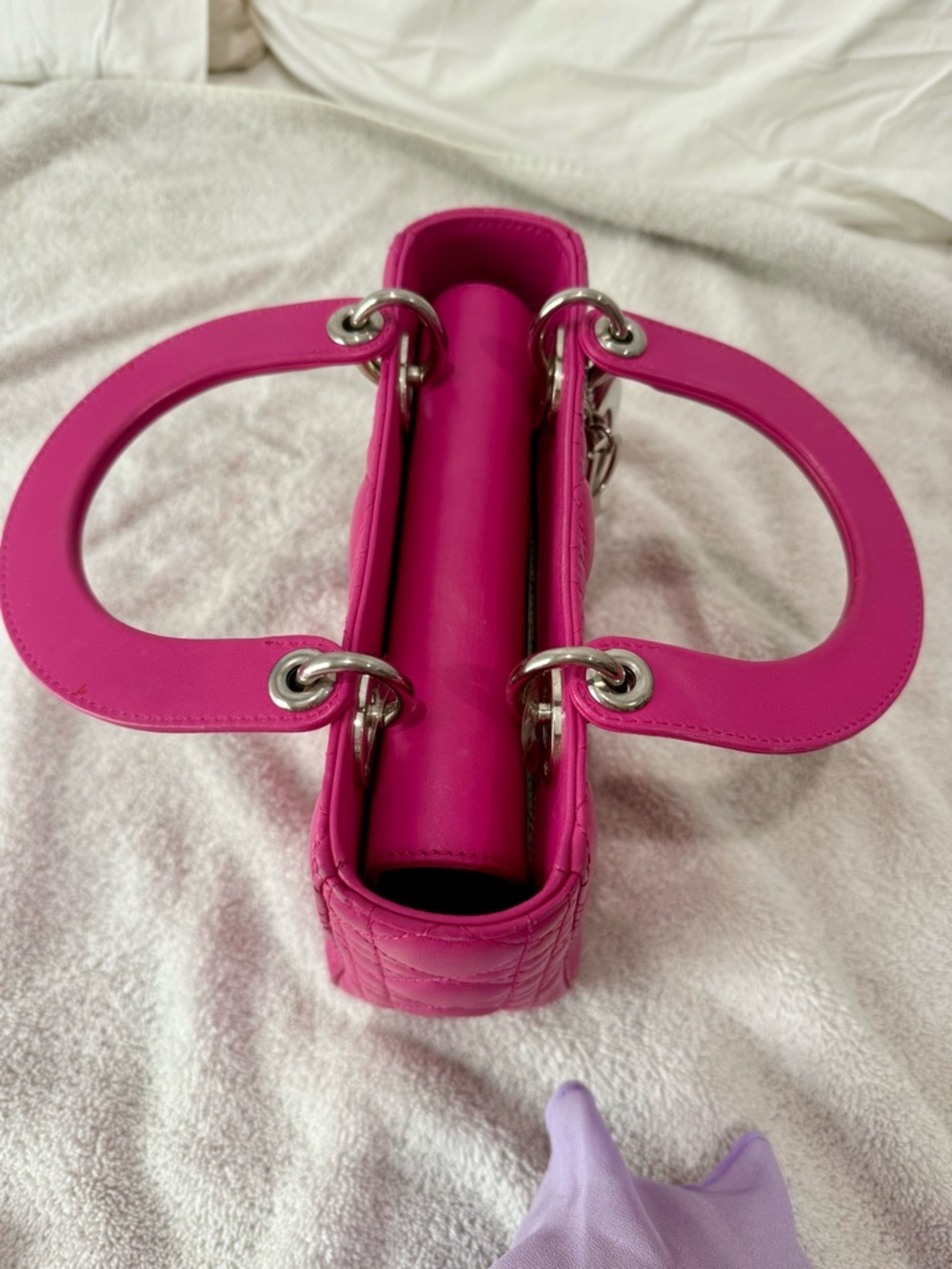 Lady Dior Cannage Bag – Hot Pink Lambskin, Silver Hardware - Picture 3 of 15